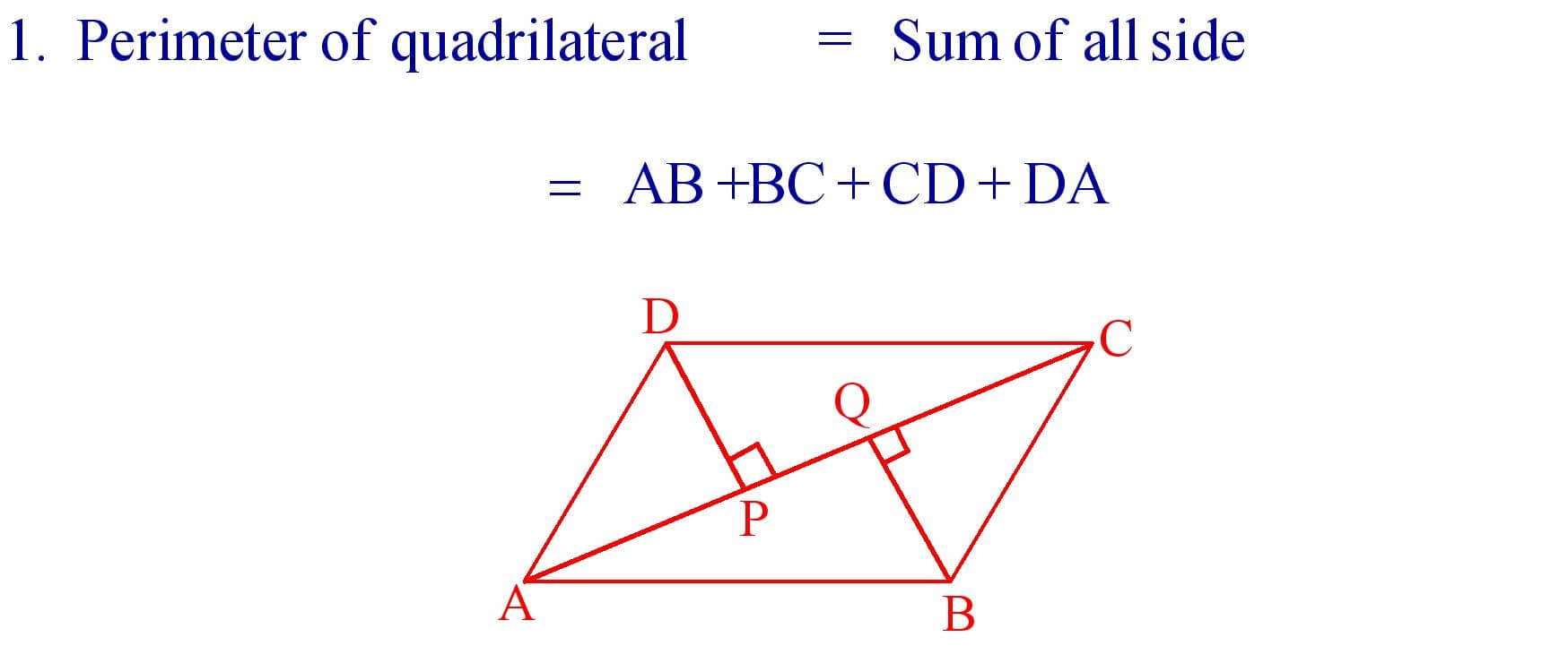 quadrilaterals formula 
