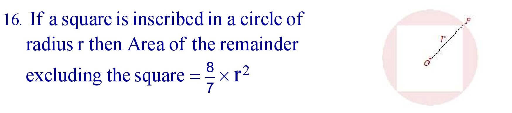 Area of circle in mensuration