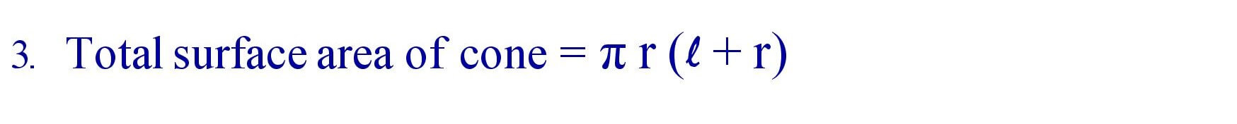 Total surface area of cone