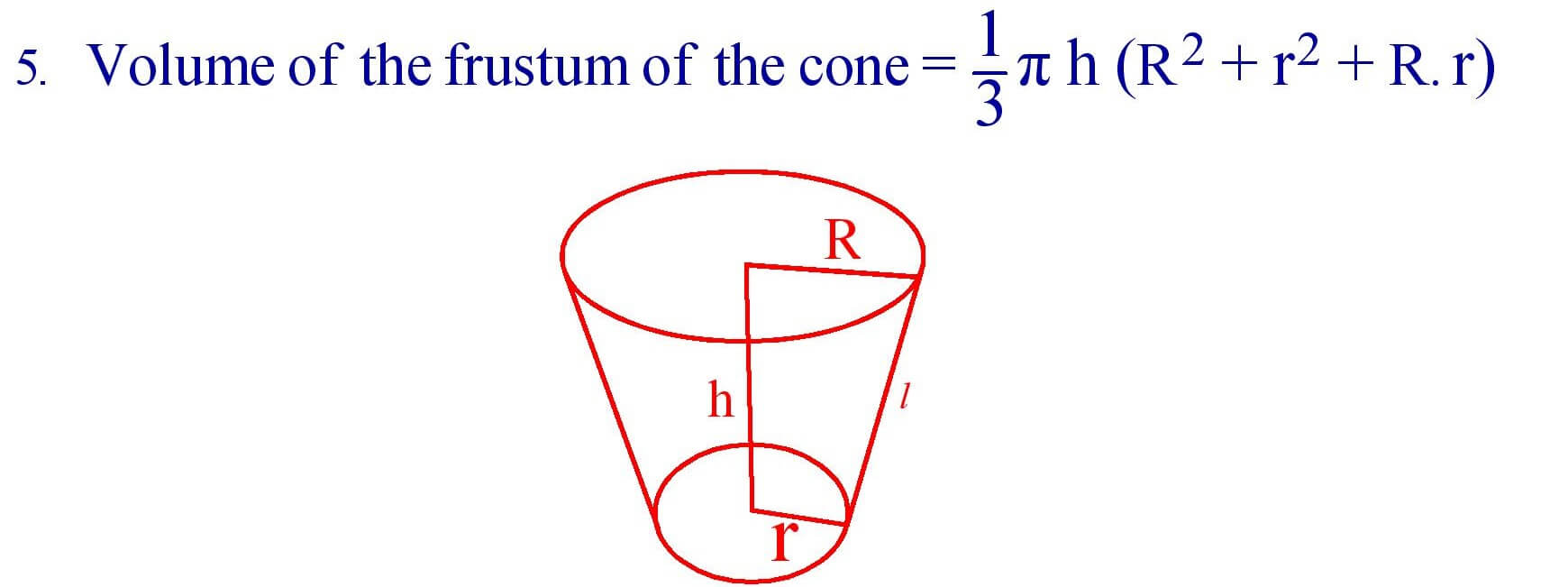 Volume of the frustum of the cone