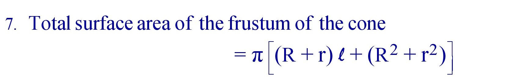 Total surface area of the frustum of the cone