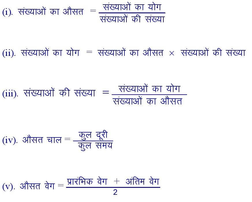 Average Formula in Hindi