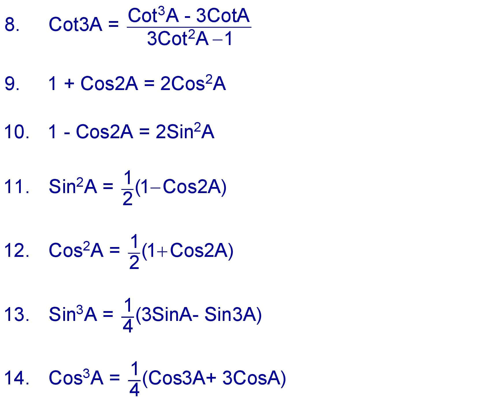 Multiple Angle Formula Formula In Maths 0211