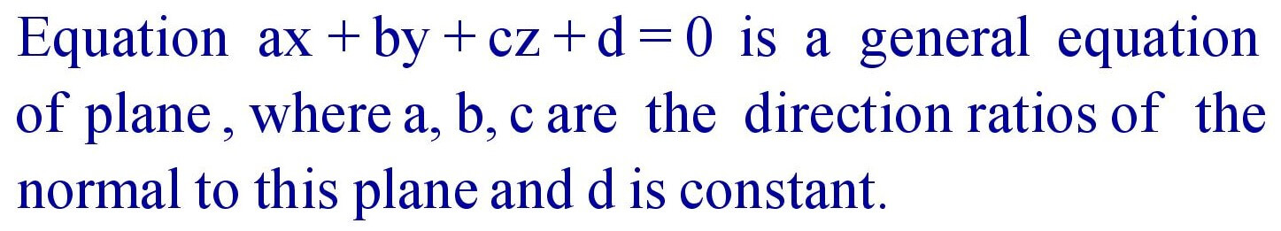 General equation of a Plane in the cartesian form