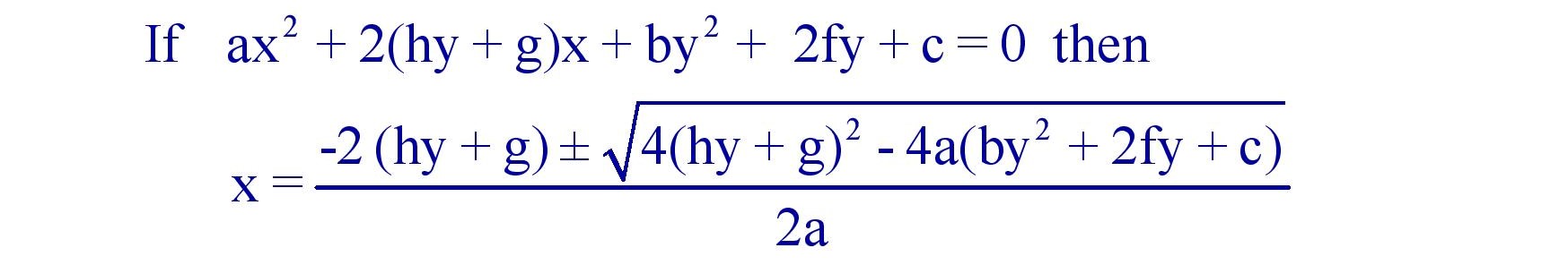 General quadratic expression