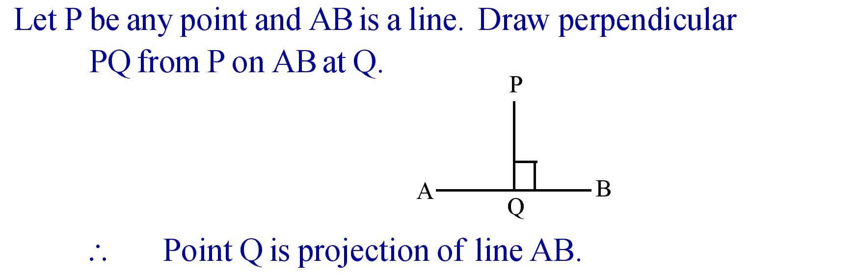 Projection of a point on a line
