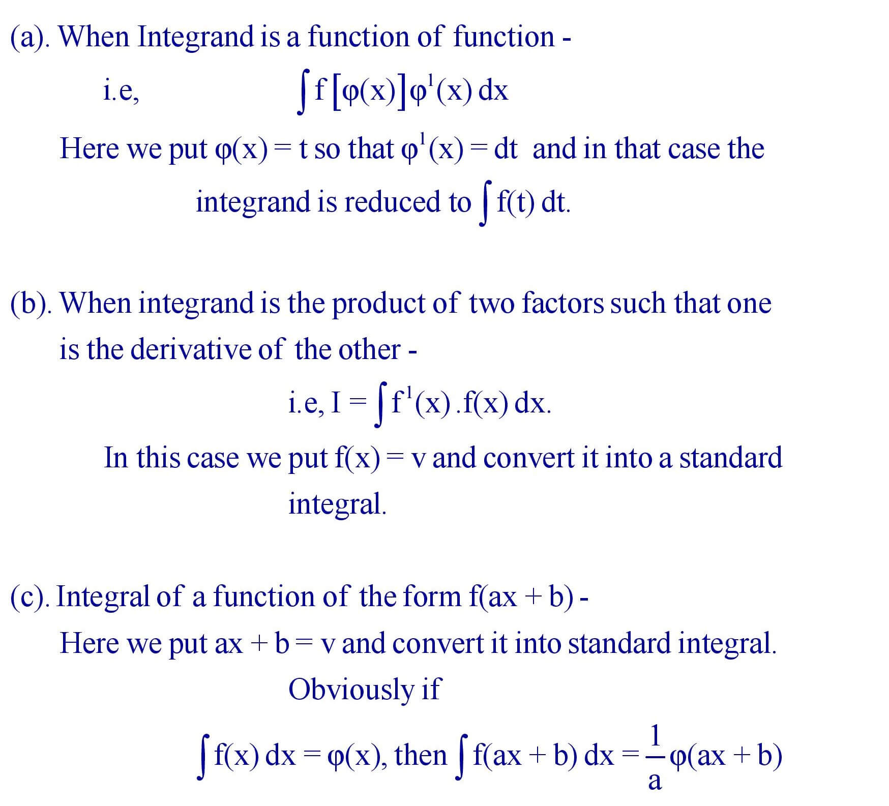 Integration by substitutions