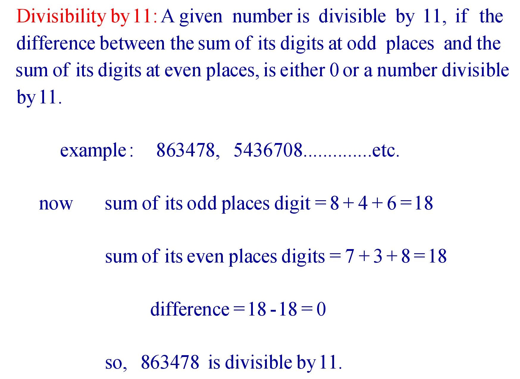 Divisibility by 11