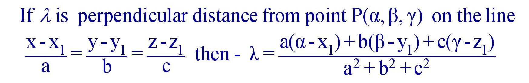Perpendicular Distance of a Point from a line Cartesian Form
