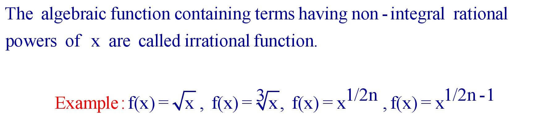 Irrational Function