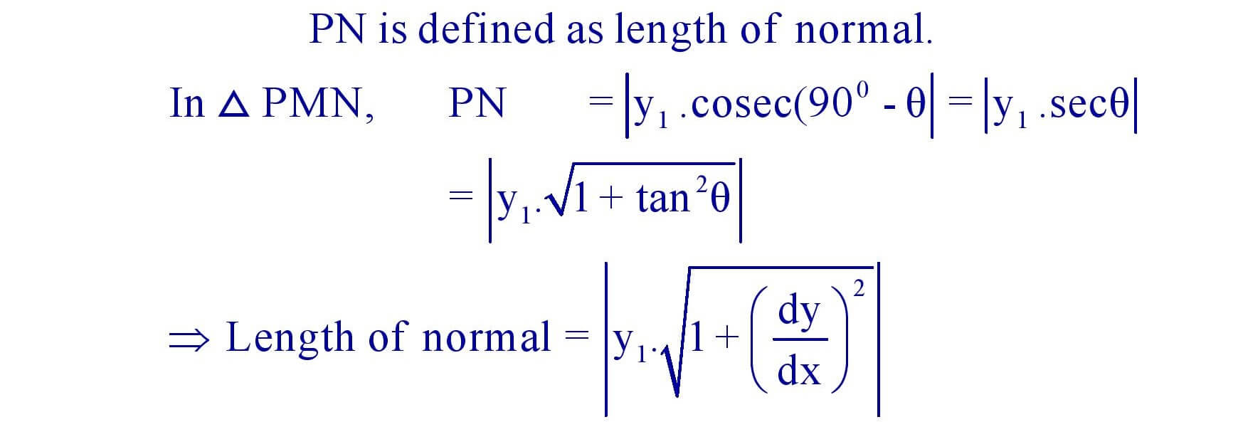 Length of normal