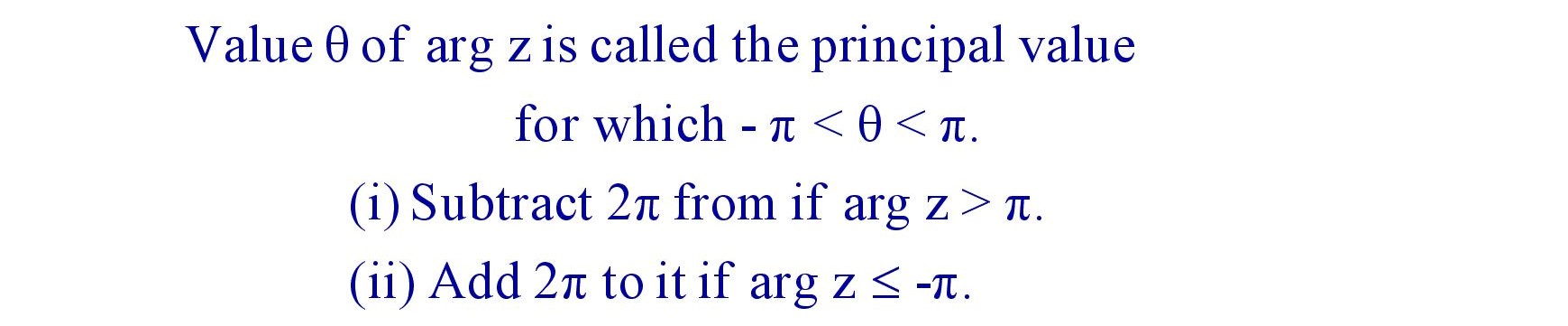 Principle value of argument of a complex number