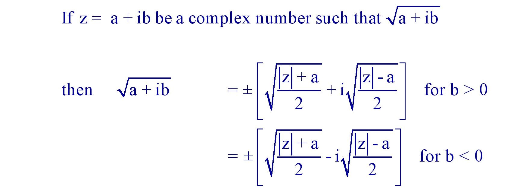Square root of a Complex Number