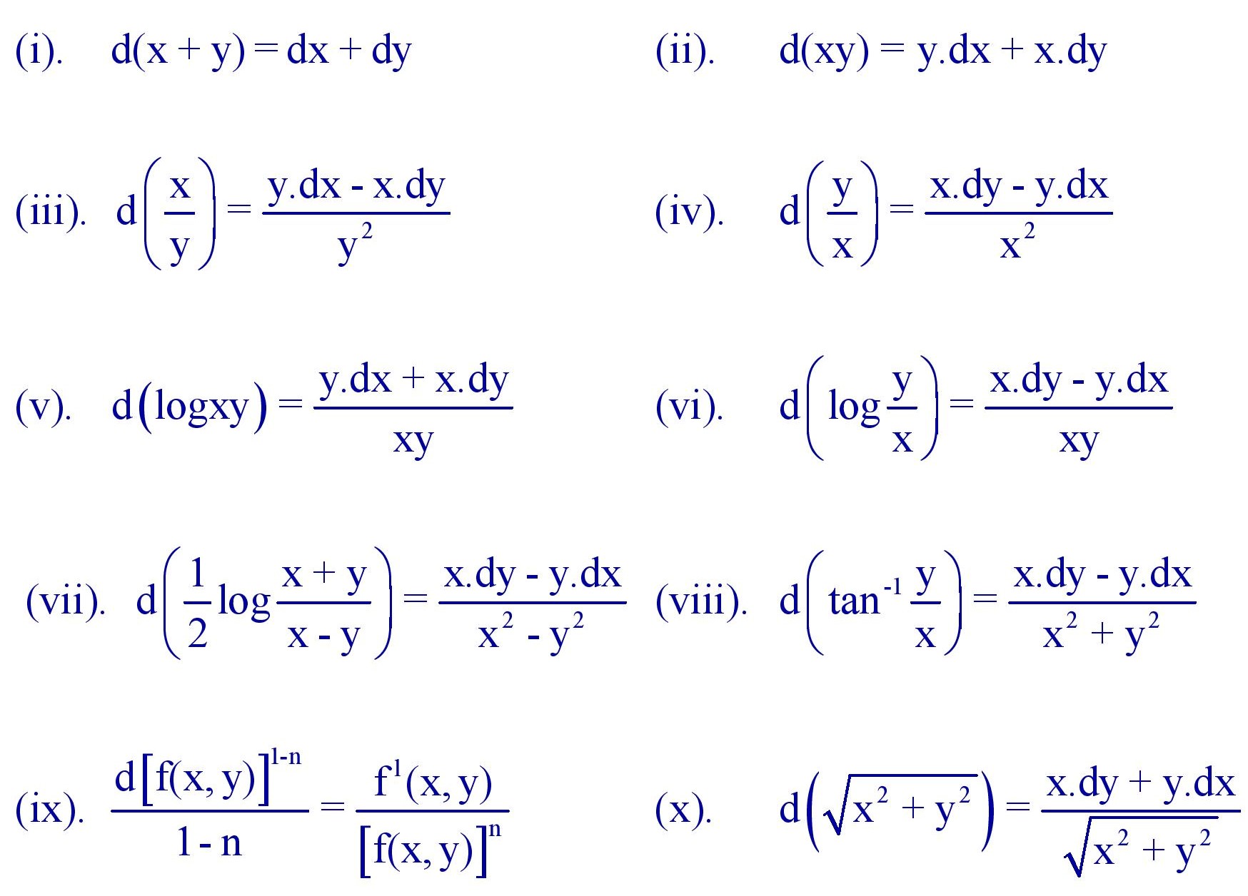 Defferential Equation Formula