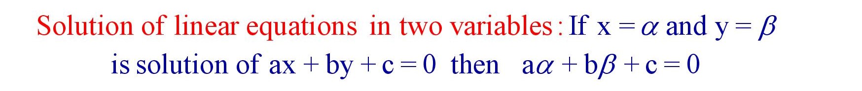 Solution of linear equations in two variables
