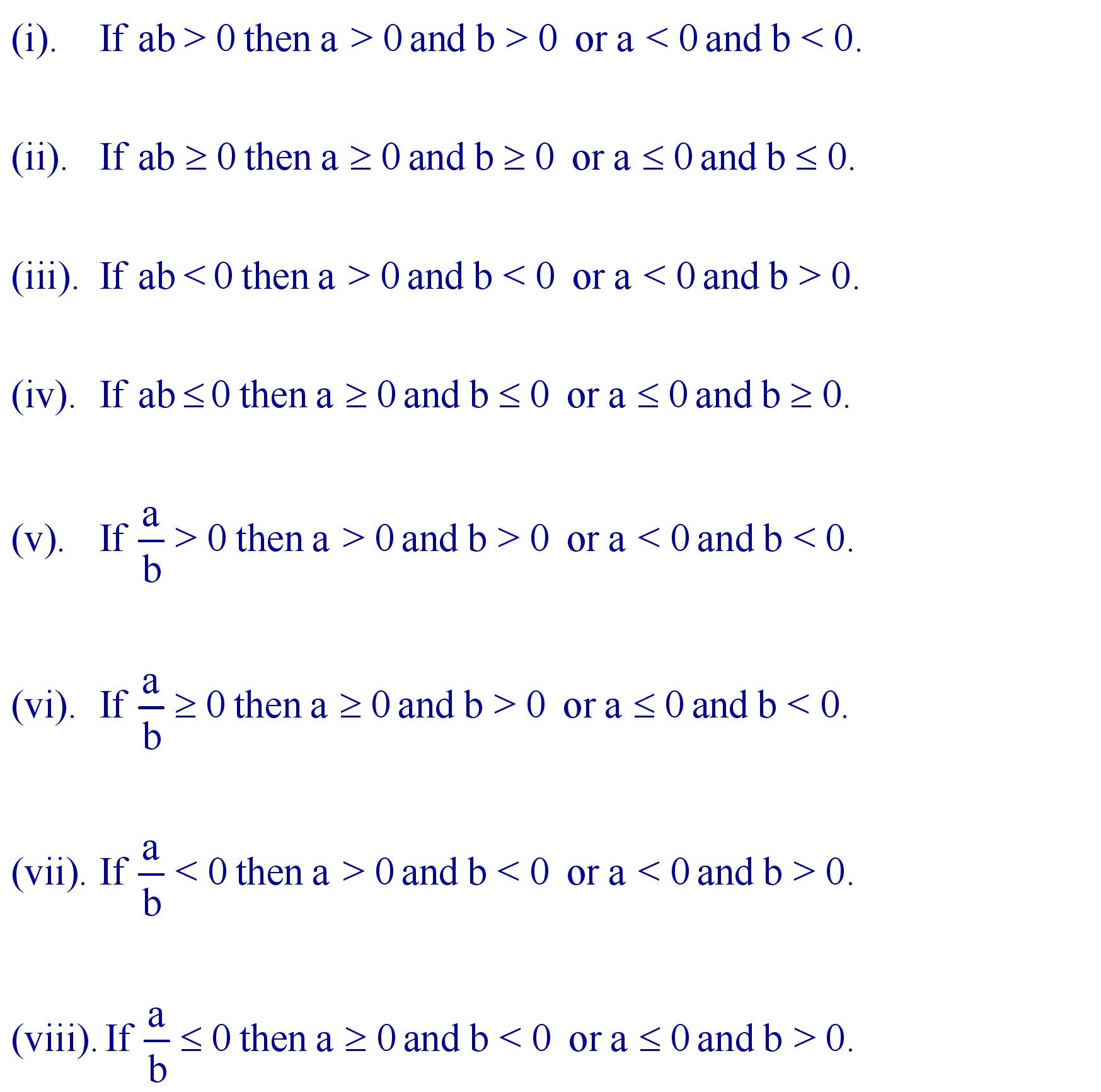 Some Useful Results for Linear Inequalities