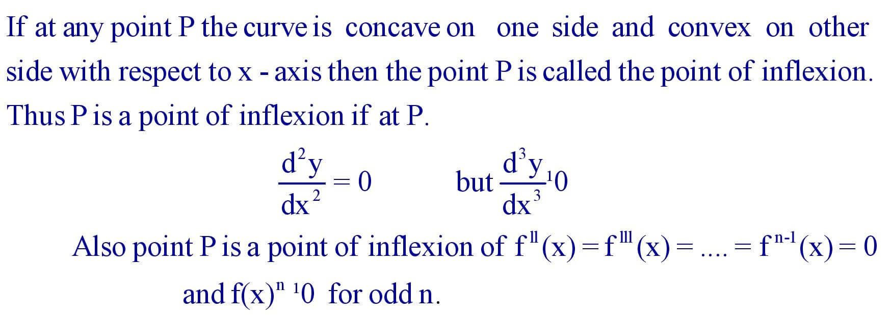 Point of inflexion