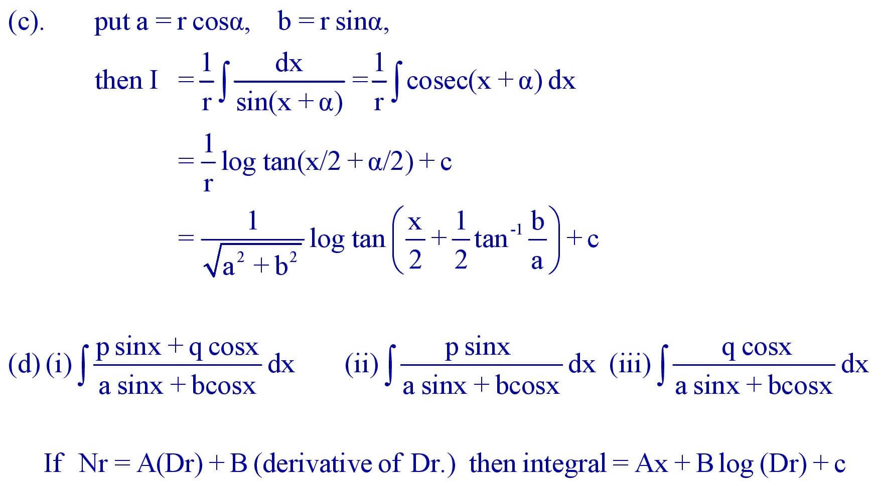 Integration of Trigonometric function