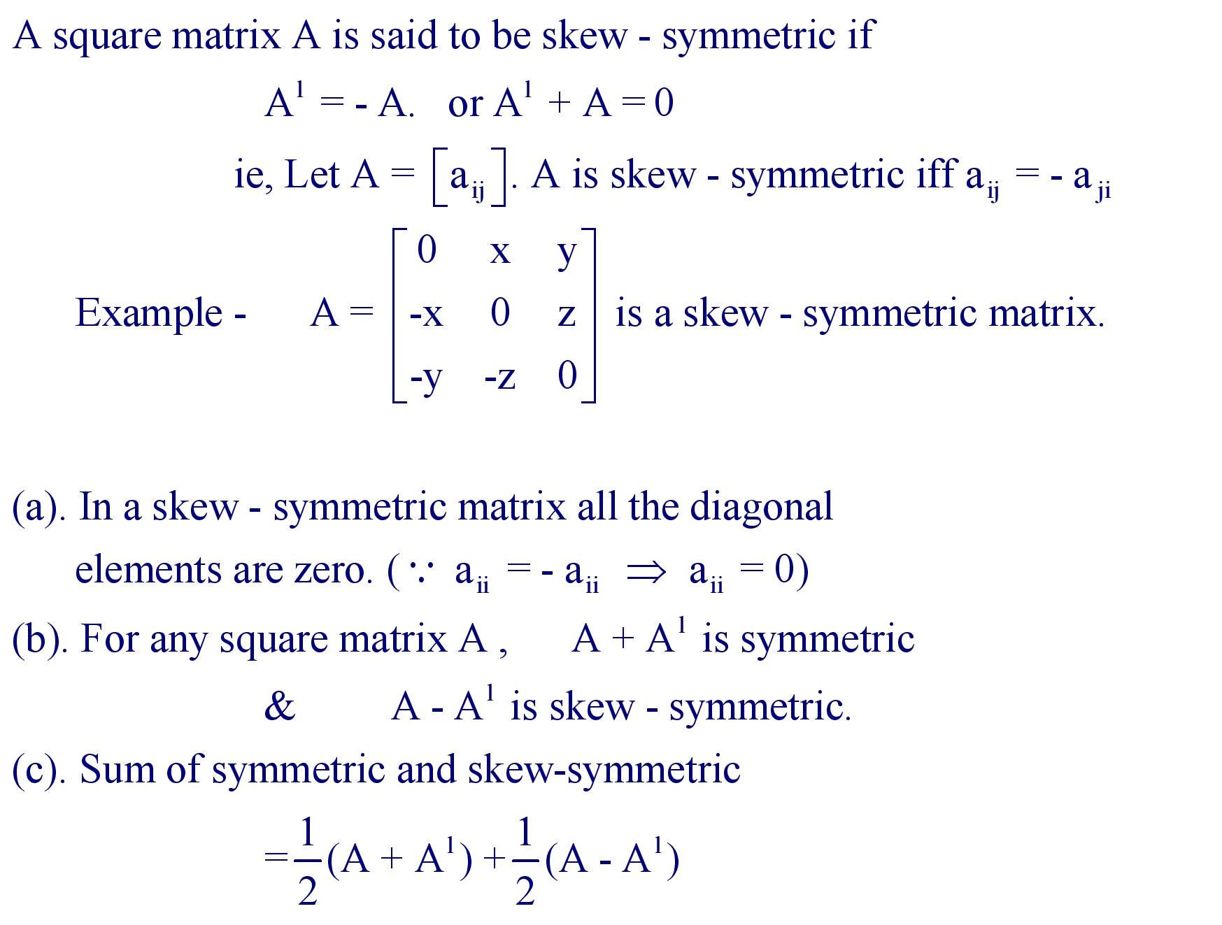 Skew - Symmetric matrix