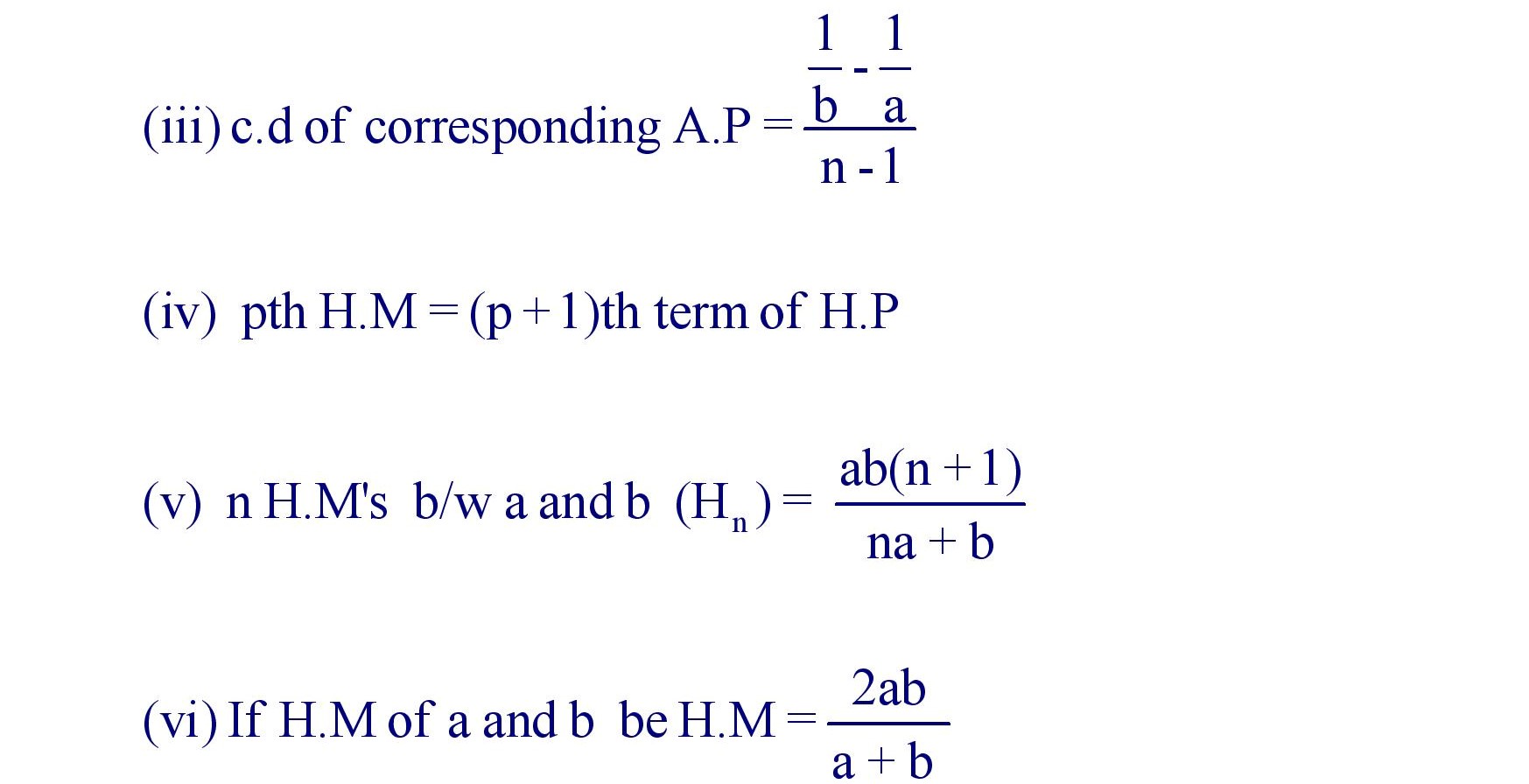 n H.M's between given two numbers a and b