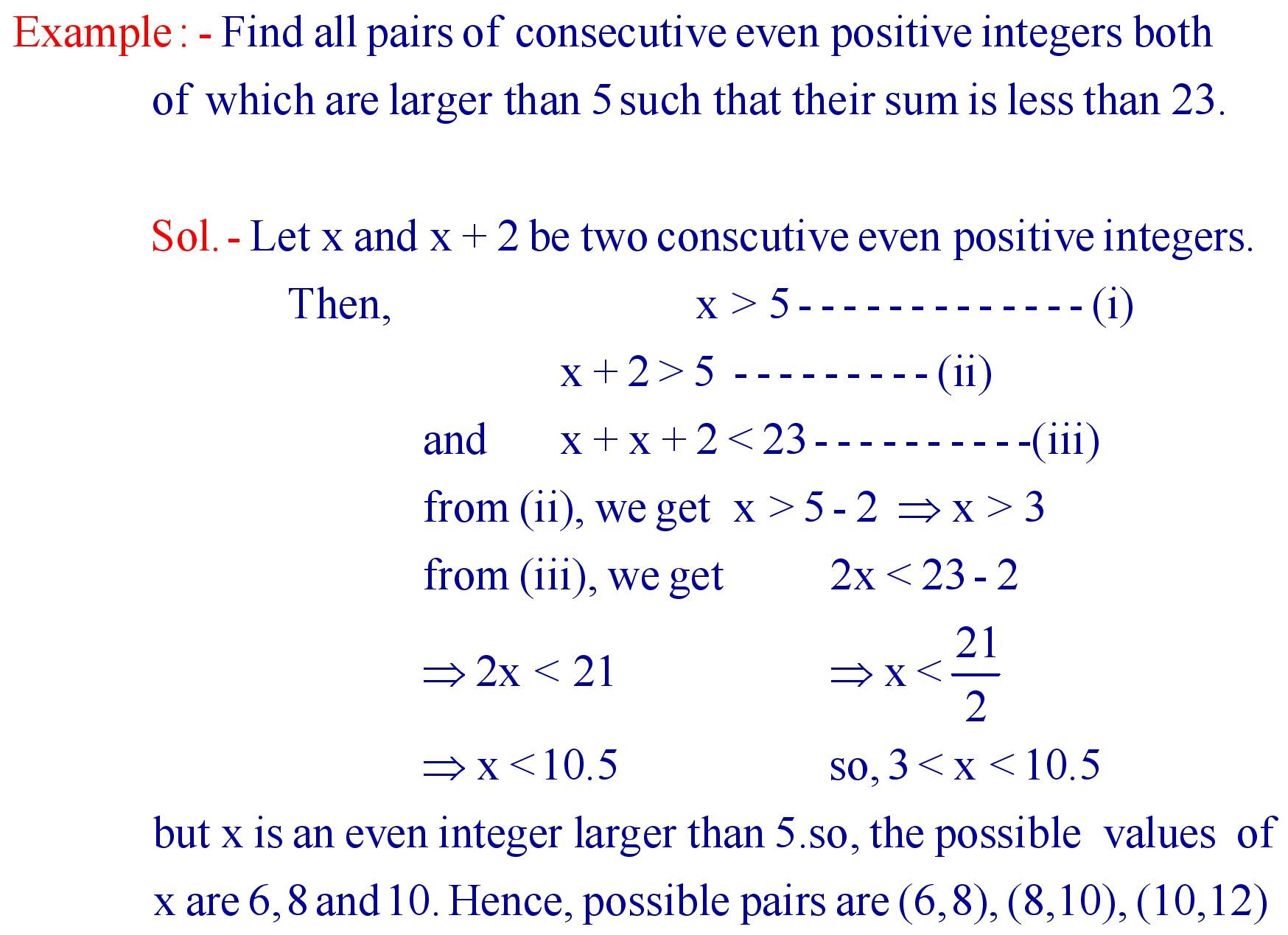 Problems based on solving Inequations