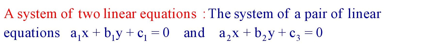 A system of two linear Equations