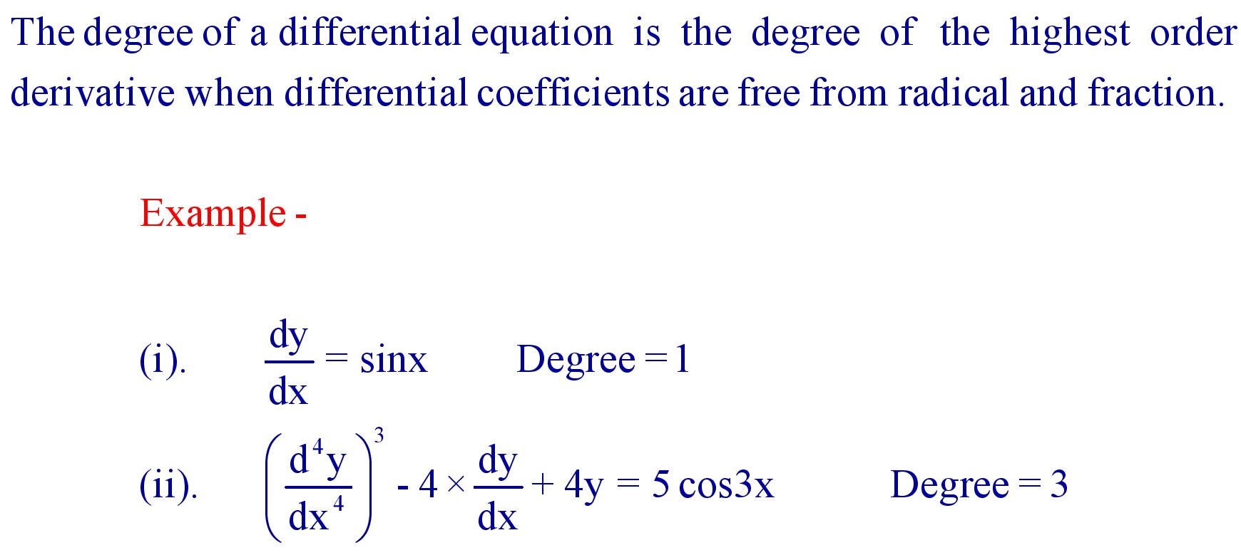 Degree of Differential Equation