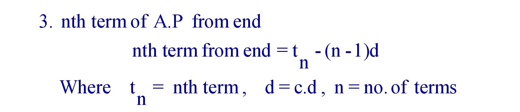 nth term of A.P from end