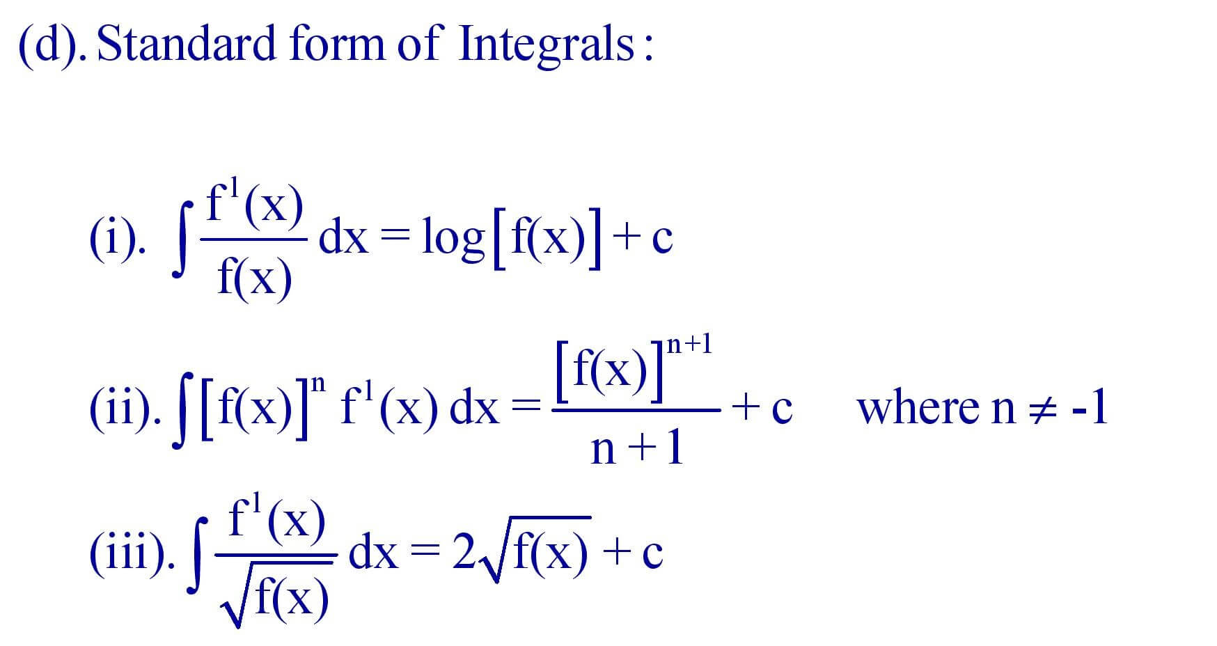 Integration by substitutions