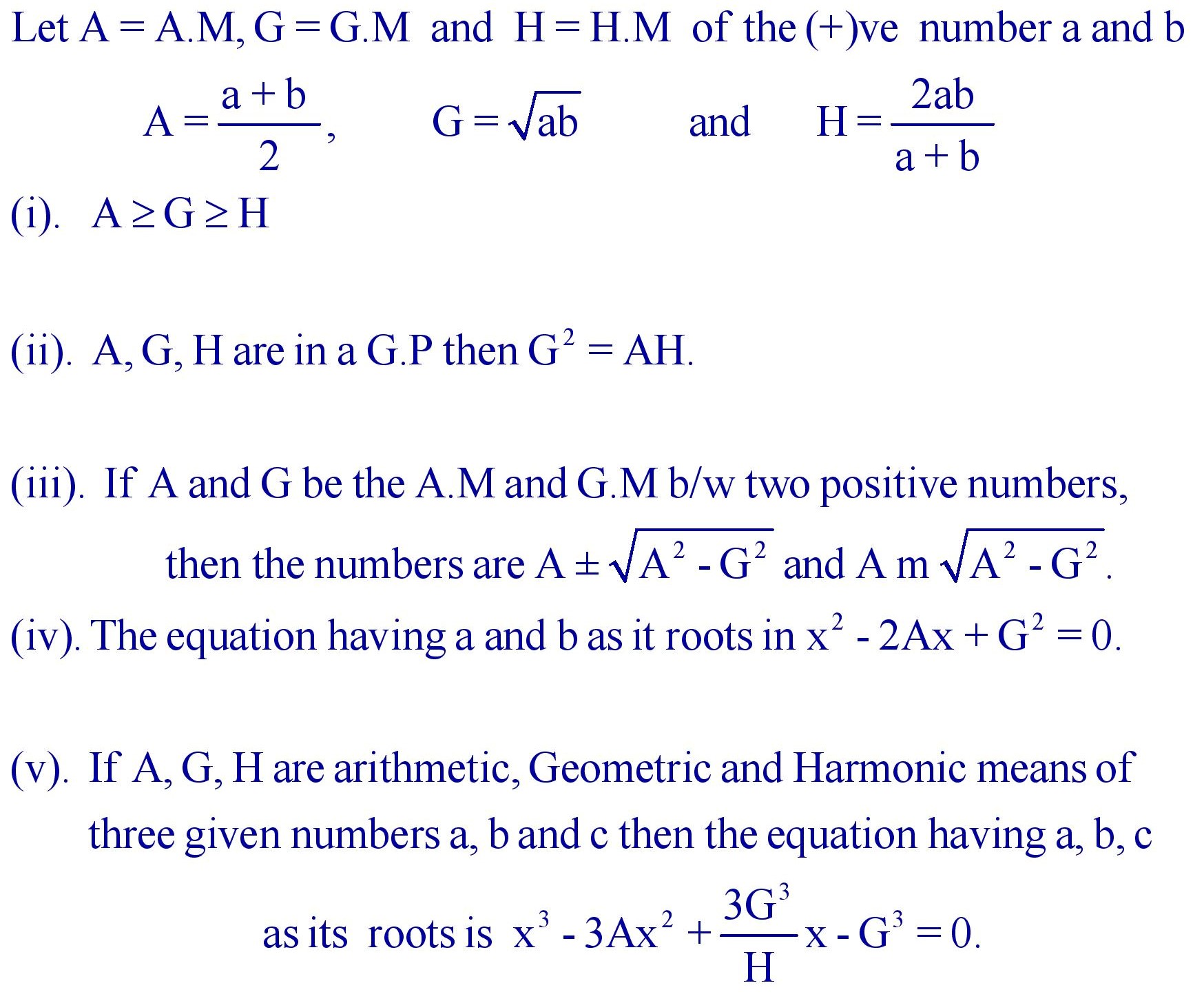 A.M , G.M and H.M of two positive real numbers