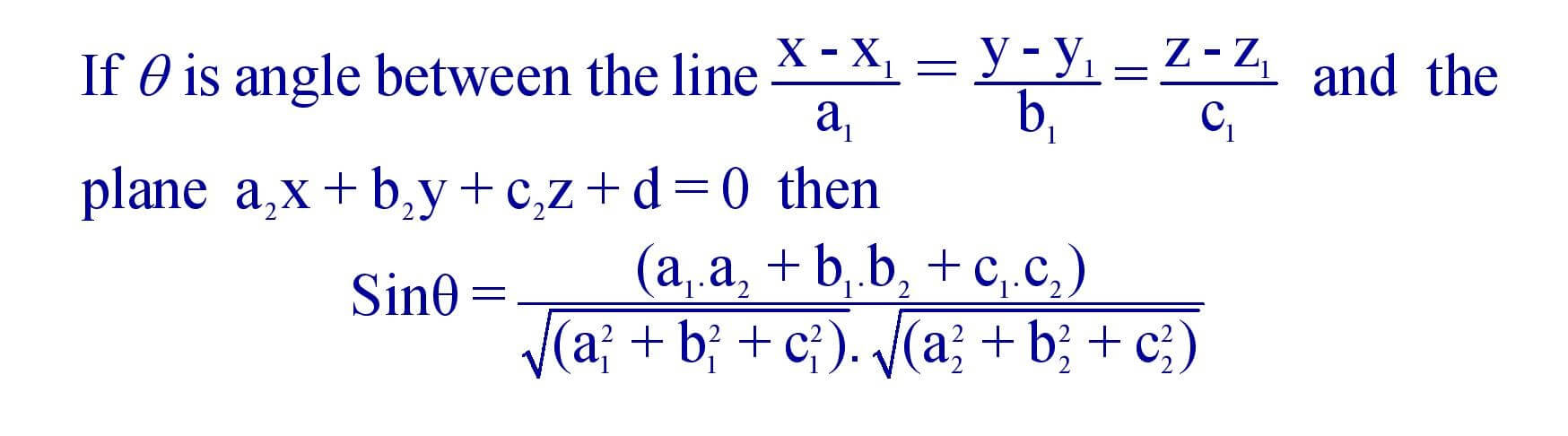 Angle between a line and Plane