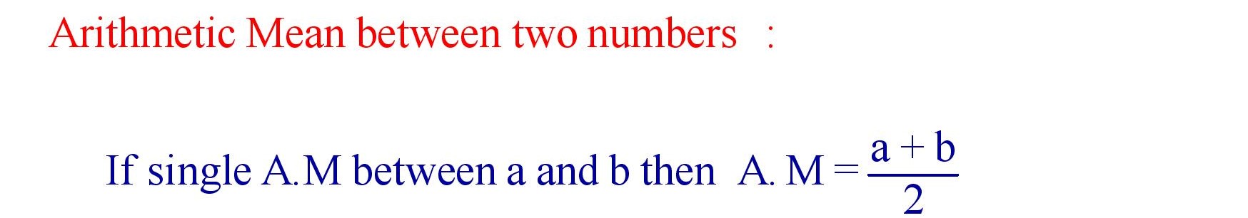 Arithmetic Mean between two numbers