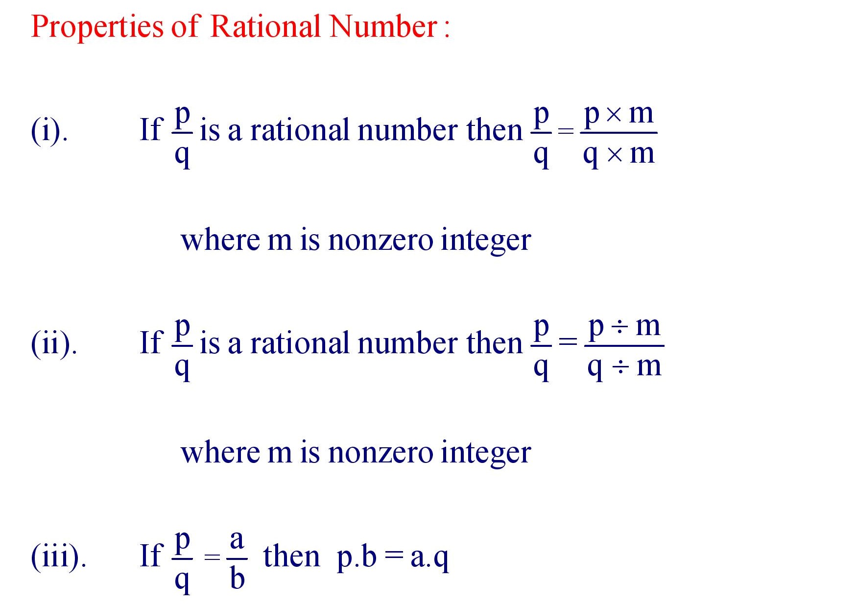 Properties of Rational Number