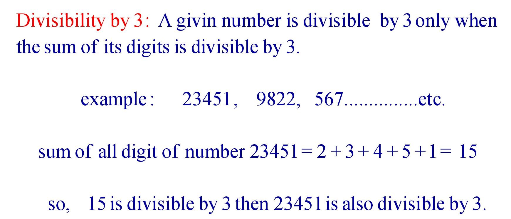 Divisibility by 3