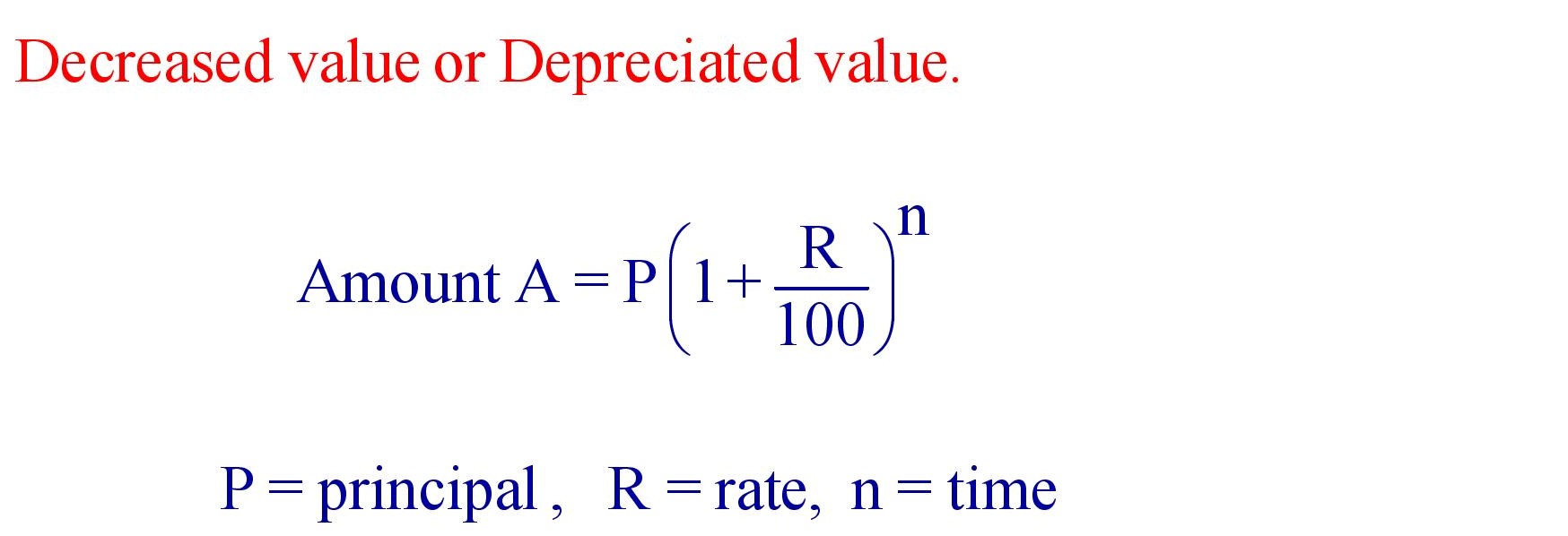 Decreased Value or Depreciated Value