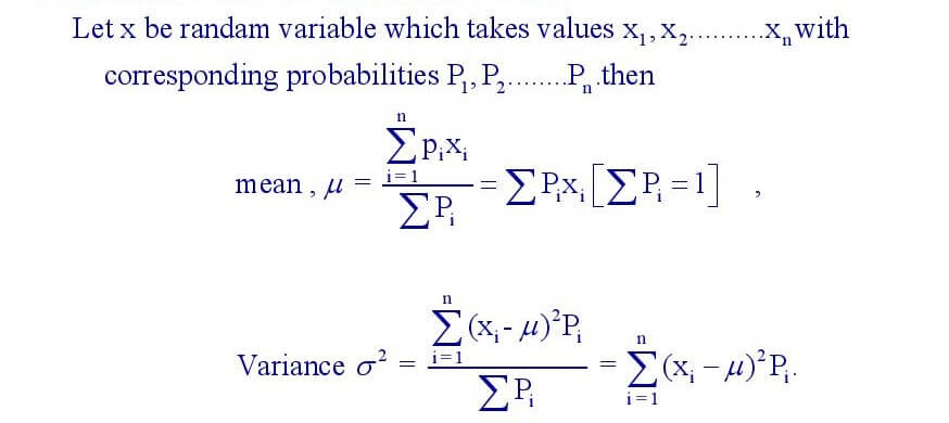 Mean and Variance of a random variable