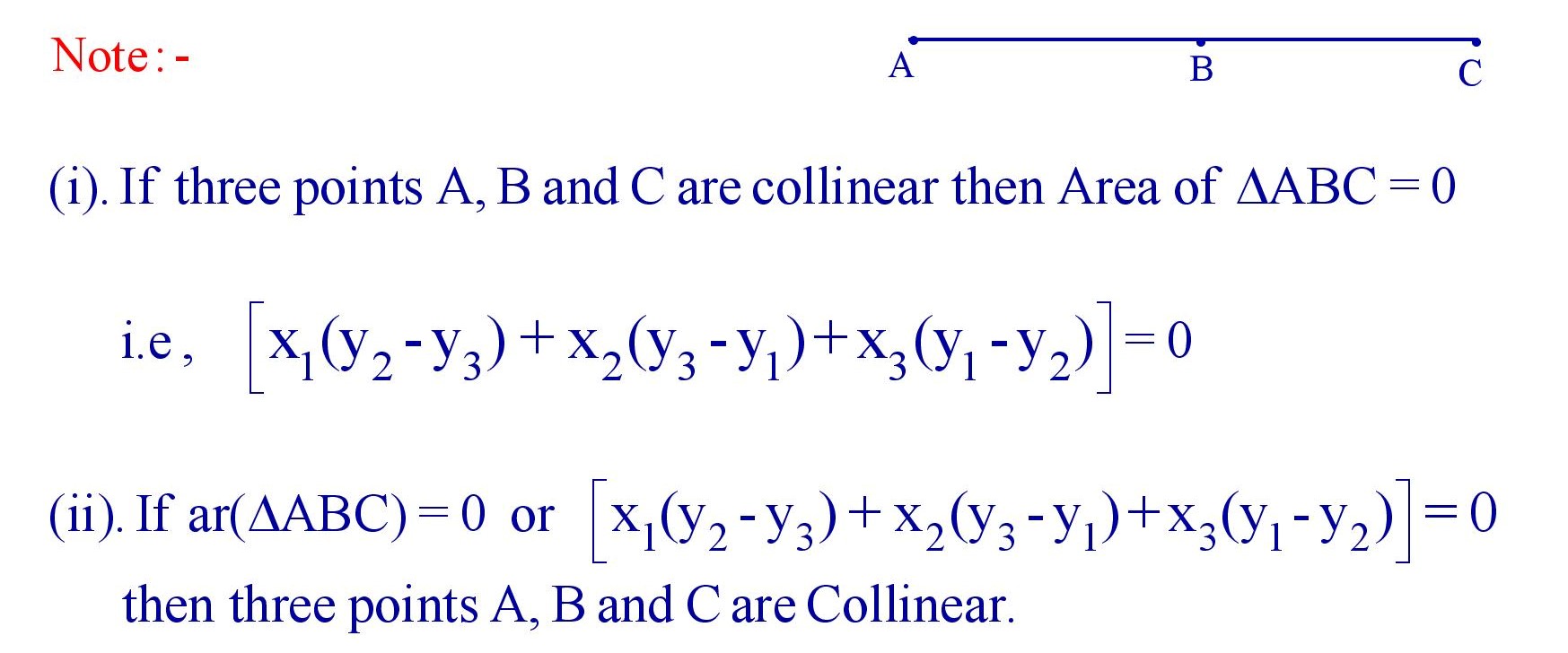 If three points A, B and C are collinear then