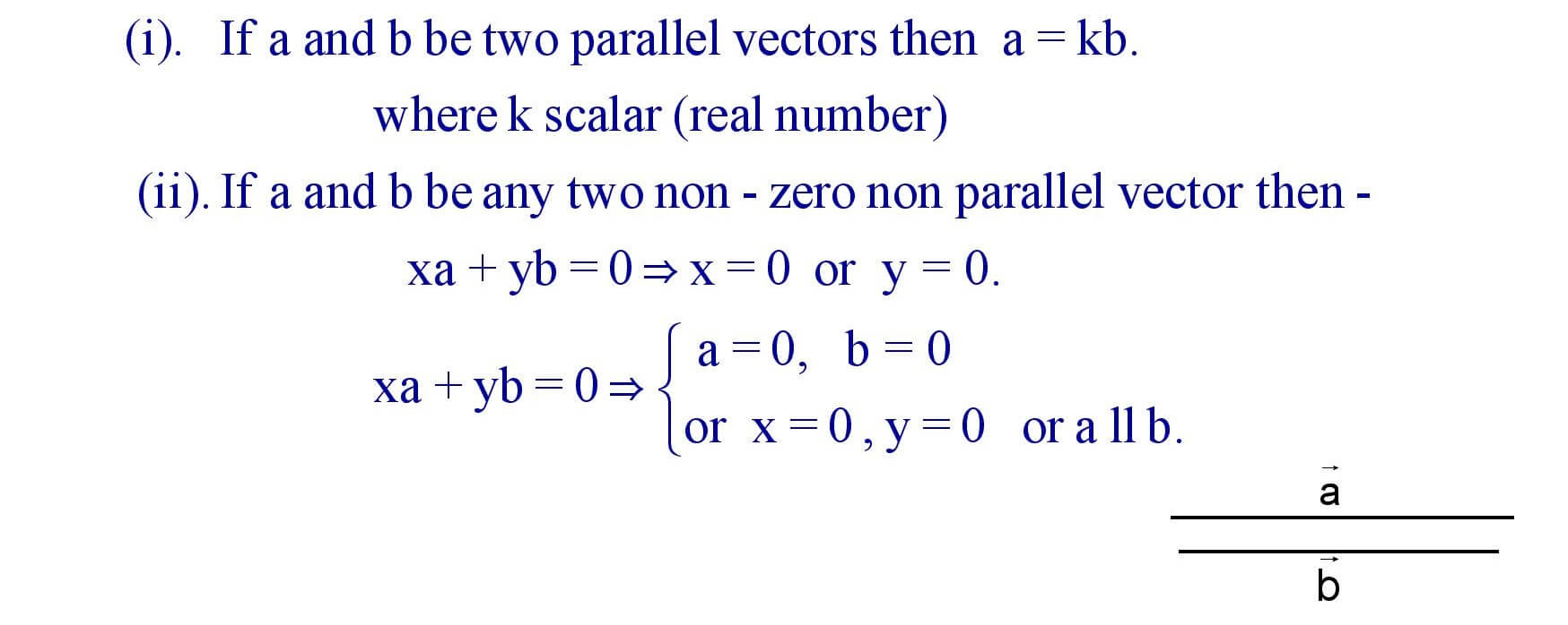 Relation between two parallel and perpendicular vectors