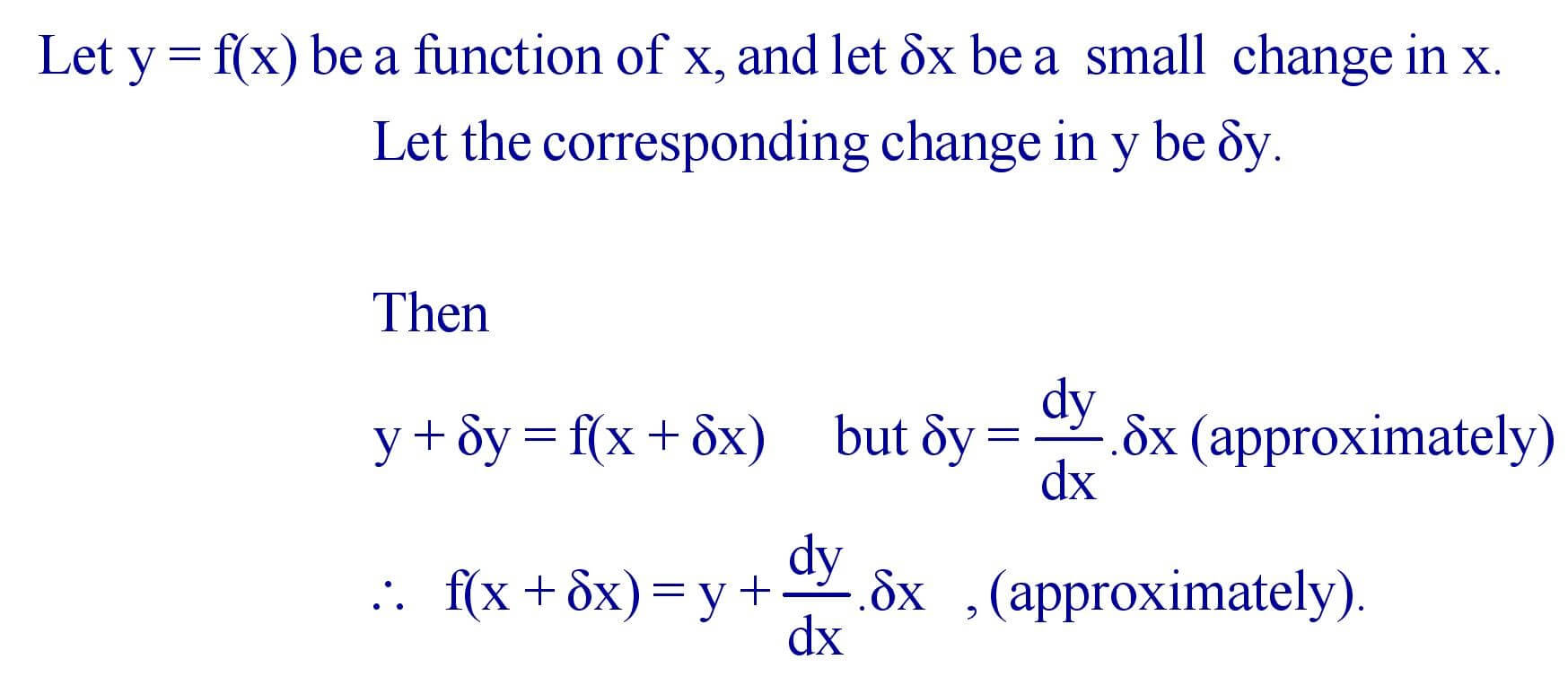 Errors and Approximation Formula