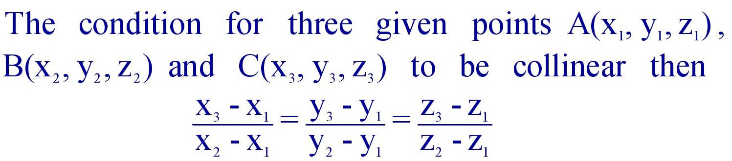 Condition for three given points are collinear