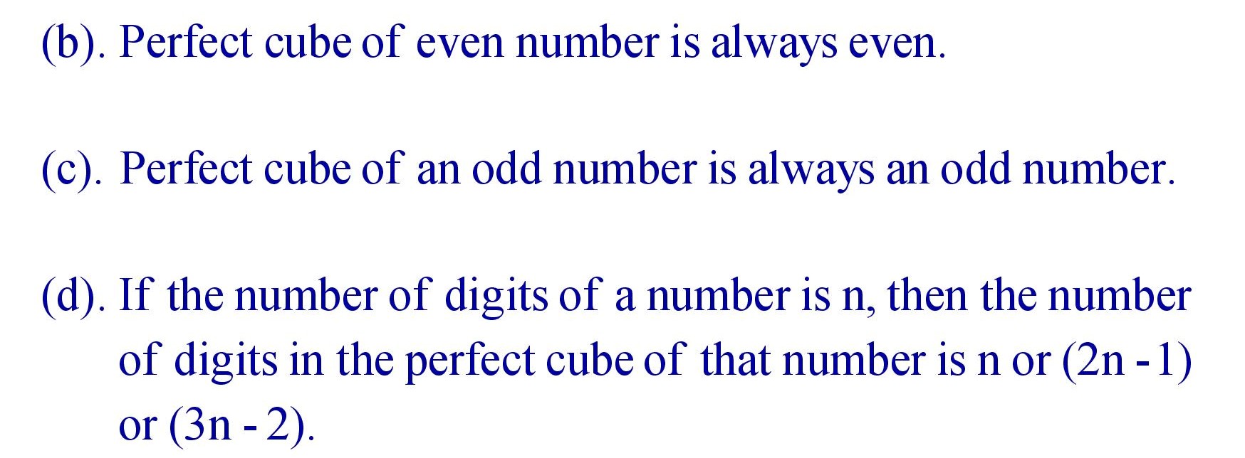 Properties of Cubes of Number