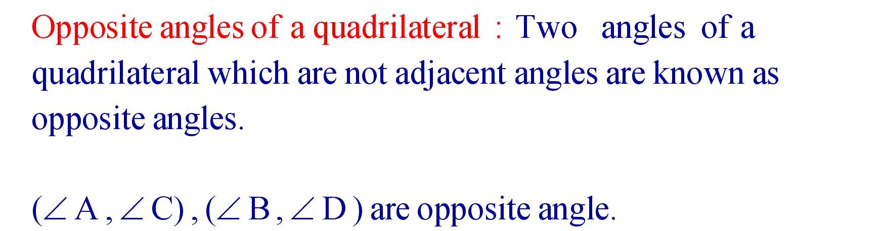 Opposite angles of Quadrilateral