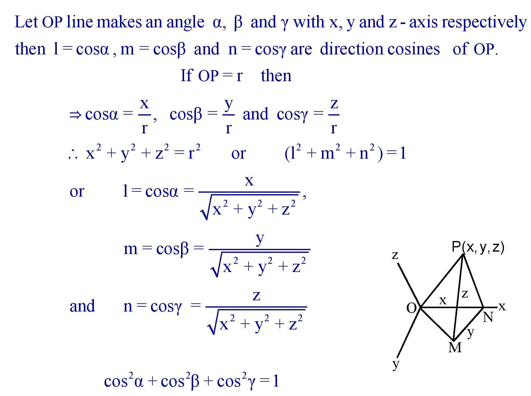 Direction Cosines of a vector