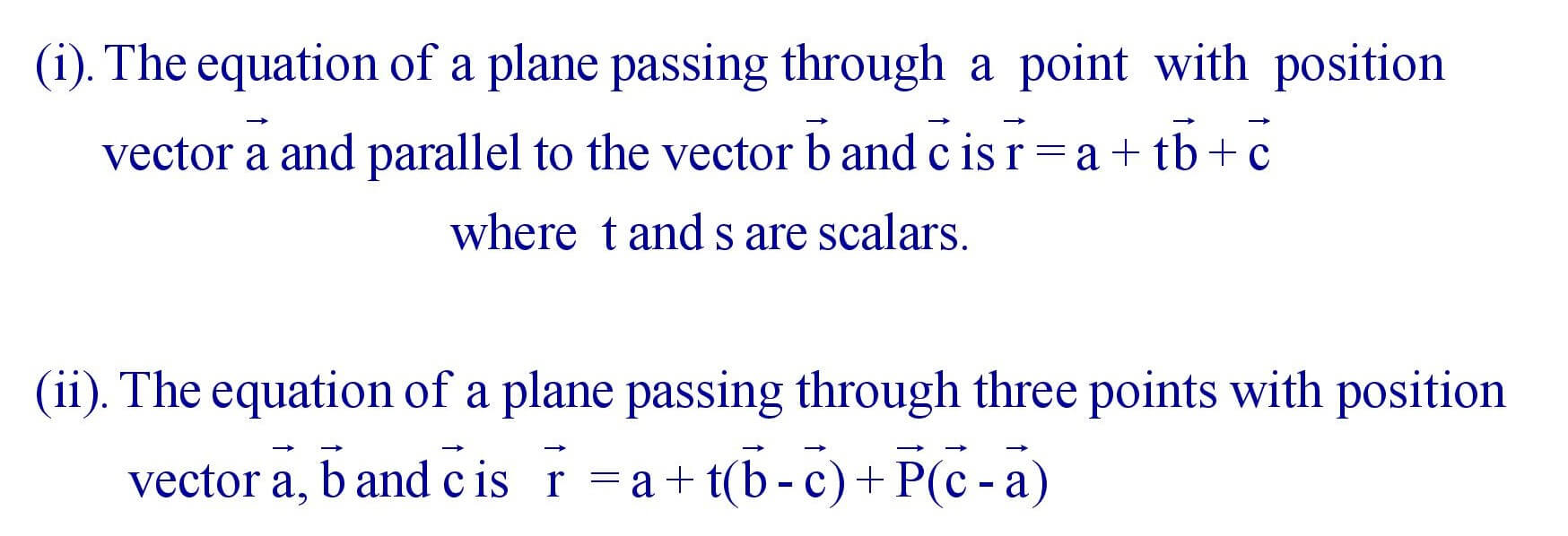 Equation of a plane