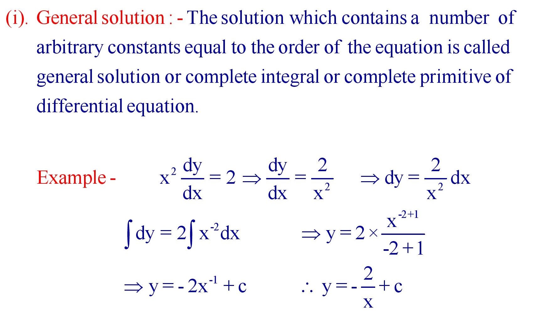 Solution of Differential Equation
