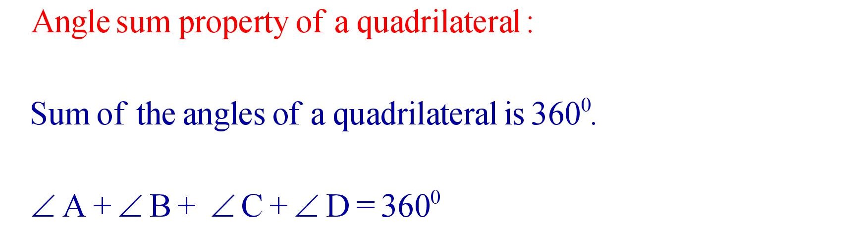 Angle Sum property of a Quadrilateral