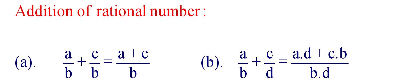 Addition of Rational Number