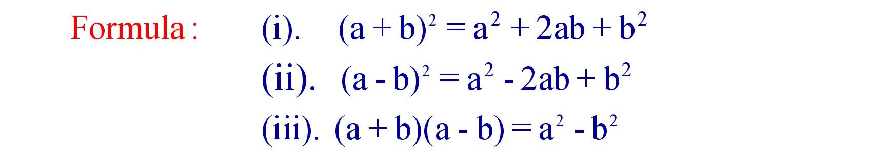Some Algebraic Formula