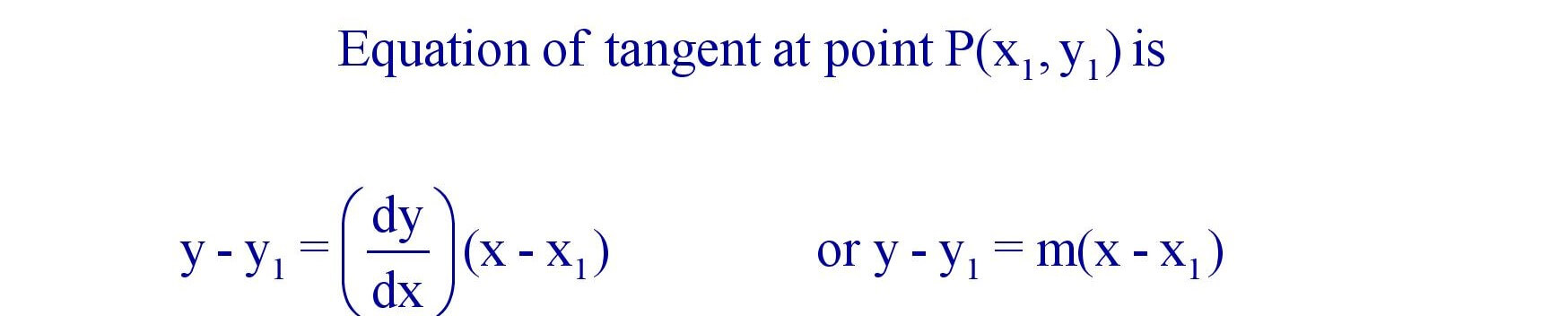 Equation of tangent