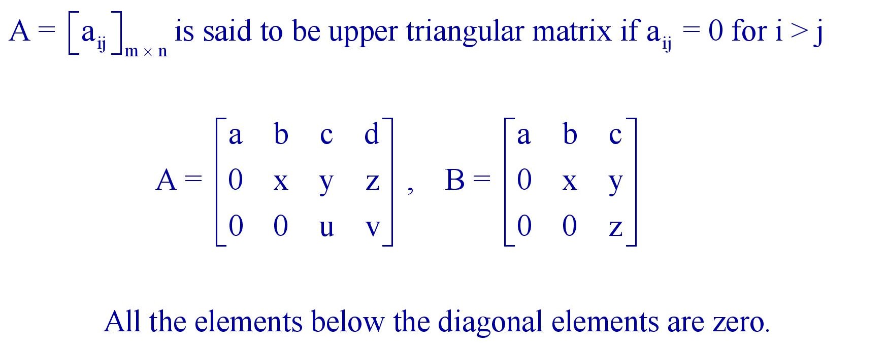 Upper triangular Matrix